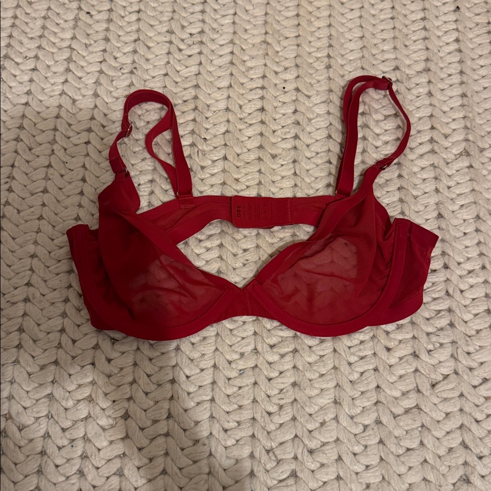 Red Sheer Bra